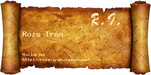 Rozs Irén névjegykártya